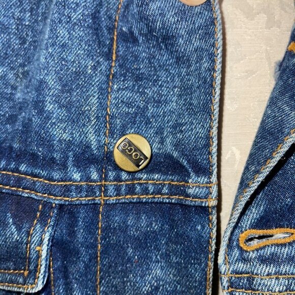 JD Designworks Vintage Womens Jacket Size Large Blue Denim Palm Tree San Diego - Picture 6 of 9
